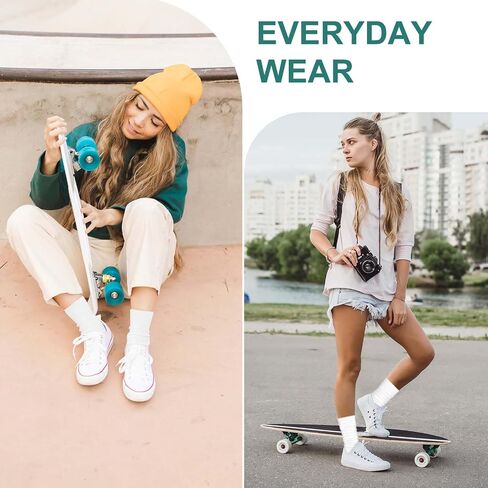 Lusofie 2 Pairs White Long Socks Knit Slouch Socks, Stacked Knee High Socks White Scrunchie Socks for Women Men in Saudi Arabia