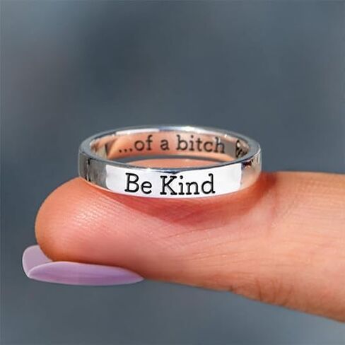 Let Them Ring For Women, Self Worth Motivation Ring, Personality Encouragement Gift To Sorority Sisters/Best Friends, Inspirational Stainless Steel Engraving Stackable Friendship Gift Jewelry in Saudi Arabia