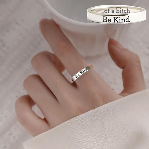 Let Them Ring For Women, Self Worth Motivation Ring, Personality Encouragement Gift To Sorority Sisters/Best Friends, Inspirational Stainless Steel Engraving Stackable Friendship Gift Jewelry in Saudi Arabia