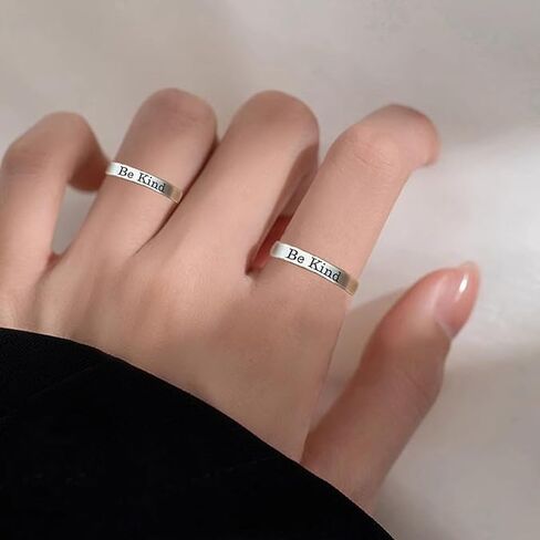 Let Them Ring For Women, Self Worth Motivation Ring, Personality Encouragement Gift To Sorority Sisters/Best Friends, Inspirational Stainless Steel Engraving Stackable Friendship Gift Jewelry in Saudi Arabia