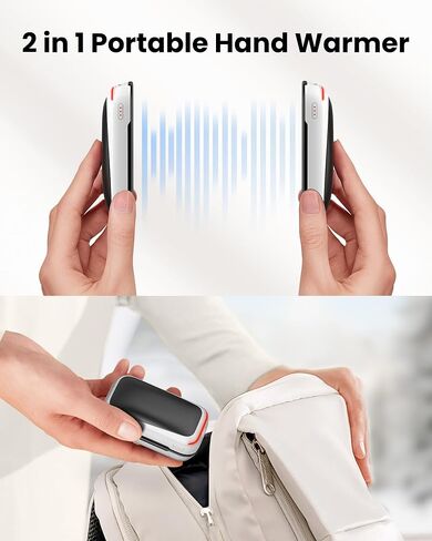 Gaiatop Rechargeable Hand Warmers 2 Pack, 2 in 1 Electric Portable Pocket Heater Rechargeable Hand Warmer Heat Therapy Black in Kuwait