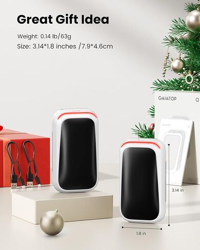 Gaiatop Rechargeable Hand Warmers 2 Pack, 2 in 1 Electric Portable Pocket Heater Rechargeable Hand Warmer Heat Therapy Black in Kuwait
