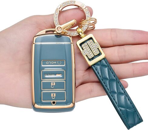 Compatible with Acura Key Fob Cover with Fashion Diamond Keychain Soft TPU 360 Degree Protection Key Case for CDX NSX RDX RLX TLX TLX-L Smart Key in Kuwait