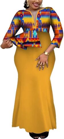 African Dashiki Deep V-Neck Party Long Womens Dress Ethnic Style Floral Maxi Big Sizes Ladies Summer Female Clothes in Kuwait