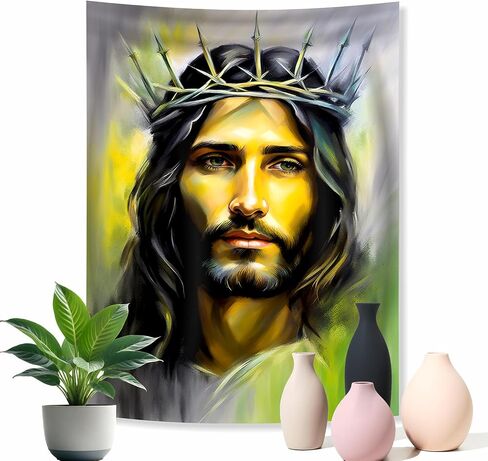 FLORIXA Jesus Tapestry Wall Hanging - Christian Spiritual Religious Poster for Prayer Bedroom Dorm Living Room Wall Decor - 42" x 60" Banners in Saudi Arabia