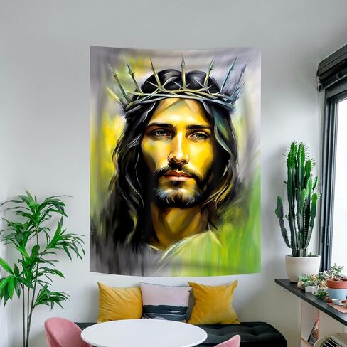 FLORIXA Jesus Tapestry Wall Hanging - Christian Spiritual Religious Poster for Prayer Bedroom Dorm Living Room Wall Decor - 42" x 60" Banners in Saudi Arabia