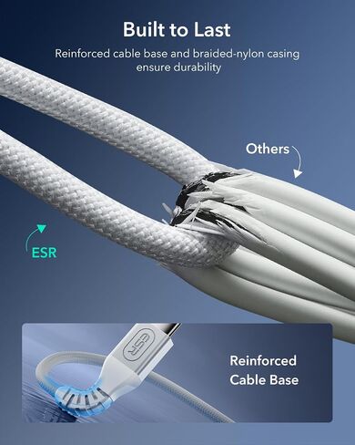 شاحن لاسلكي ESR HaloLock Qi2، شاحن iPhone 15W Qi2 Magsafe، لوحة شحن لاسلكية لسلسلة iPhone 16/15/14/13/12، AirPods 4/3/Pro/Pro 2، لوحة شحن مغناطيسية قوية مع كابل من النوع C، أسود in Kuwait