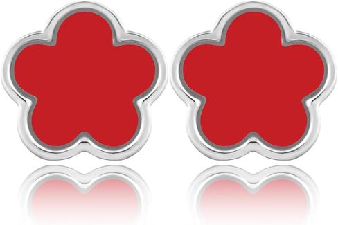 14K Gold Plated Five Leaf Clover Stud Earrings for Women Lucky Flower Jewelry in Saudi Arabia