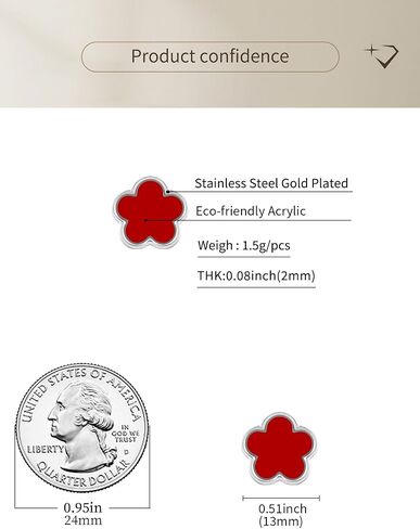 14K Gold Plated Five Leaf Clover Stud Earrings for Women Lucky Flower Jewelry in Saudi Arabia