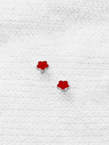 14K Gold Plated Five Leaf Clover Stud Earrings for Women Lucky Flower Jewelry in Saudi Arabia