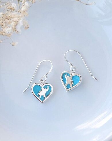 Boma Sterling Silver Elephant Heart Earrings in Kuwait
