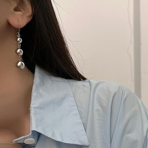 أقراط متدلية على شكل كرة ذهبية للنساء متدلية. أقراط متدلية معدنية طويلة بشراشيب مطرز بالخرز على شكل ثريا متدلية أقراط حفلات مكتنزة مجوهرات عصرية in Kuwait