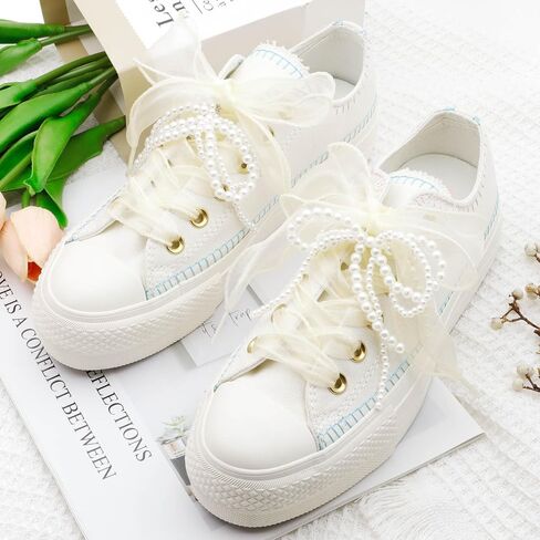 Flat Sheer Shoe Laces: 4CM Wide Fashion Snow Yarn Shoelaces 2 Pairs in Saudi Arabia