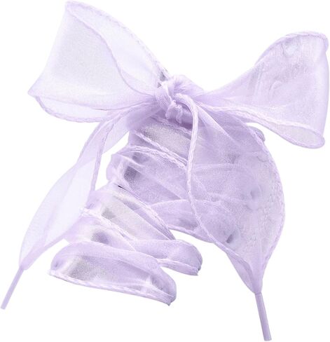 Flat Sheer Shoe Laces: 4CM Wide Fashion Snow Yarn Shoelaces 2 Pairs in Saudi Arabia
