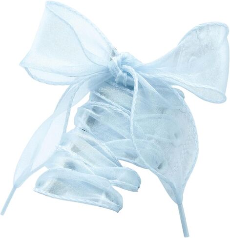 Flat Sheer Shoe Laces: 4CM Wide Fashion Snow Yarn Shoelaces 2 Pairs in Saudi Arabia