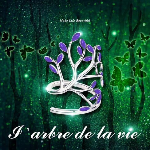 خاتم شجرة الحياة للنساء من Ornaland من الفضة الإسترليني عيار 925، خاتم إصبع شجرة استثنائي حديث قابل للتعديل، هدية للأم in Kuwait