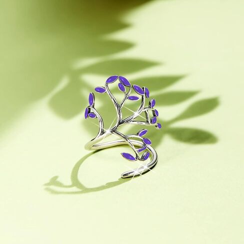 خاتم شجرة الحياة للنساء من Ornaland من الفضة الإسترليني عيار 925، خاتم إصبع شجرة استثنائي حديث قابل للتعديل، هدية للأم in Kuwait