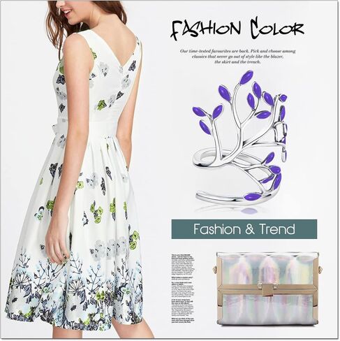 خاتم شجرة الحياة للنساء من Ornaland من الفضة الإسترليني عيار 925، خاتم إصبع شجرة استثنائي حديث قابل للتعديل، هدية للأم in Kuwait