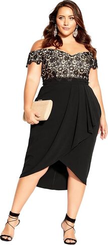 City Chic Women's Plus Size Dress Lace Glamou Ff in Saudi Arabia