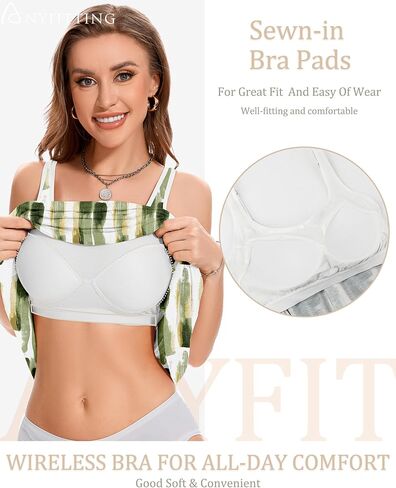 ANYFITTING Built in Bra Summer Dresses for Women 2025 Casual Short Dress with Pockets Mini Floral Sundresses in Kuwait