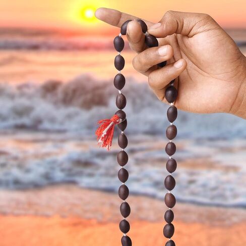 Original Lotus Seed Rosary Kamal Gatta Jap Mala, 108+1 Beads, with Cotton Gaumukhi Japa Bag in Saudi Arabia