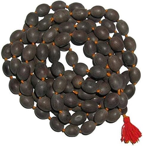 Original Lotus Seed Rosary Kamal Gatta Jap Mala, 108+1 Beads, with Cotton Gaumukhi Japa Bag in Saudi Arabia