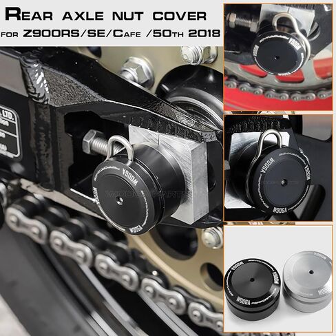 WOOGA Rear Axle Nut Sliders Cover fit for Ka&wa&sa&ki Z900RS SE CAFE Z 900 RS 2018 2019 2020 2021 2022 2023 2024 Axle Cap Swingarm Nut Protector Z 900 RS (Black) in Kuwait