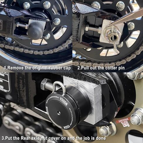 WOOGA Rear Axle Nut Sliders Cover fit for Ka&wa&sa&ki Z900RS SE CAFE Z 900 RS 2018 2019 2020 2021 2022 2023 2024 Axle Cap Swingarm Nut Protector Z 900 RS (Black) in Kuwait