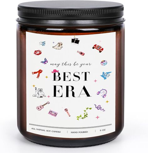 Natural Soy Lavender Candle Gifts - 9OZ Candles May This Be Your Best Era Birthday Gift Ideas Party Decorations Valentine's Day Candles (Brown) in Saudi Arabia