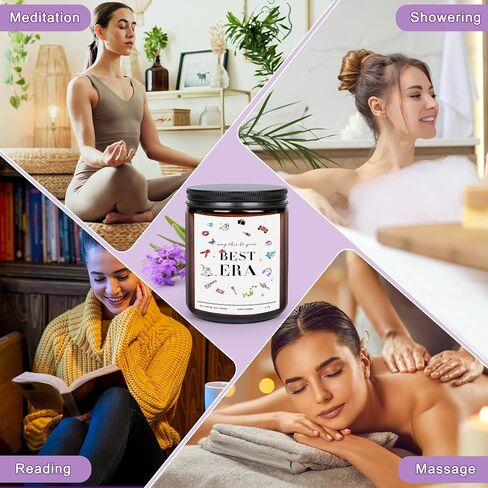 Natural Soy Lavender Candle Gifts - 9OZ Candles May This Be Your Best Era Birthday Gift Ideas Party Decorations Valentine's Day Candles (Brown) in Saudi Arabia