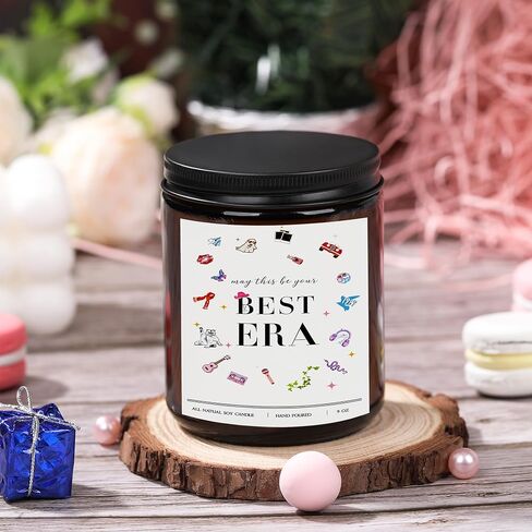 Natural Soy Lavender Candle Gifts - 9OZ Candles May This Be Your Best Era Birthday Gift Ideas Party Decorations Valentine's Day Candles (Brown) in Saudi Arabia