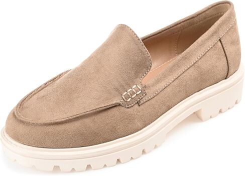 Journee Collection Womens Erika Faux Suede Slip-On Loafers Black 9 Wide (C,D,W) in Saudi Arabia