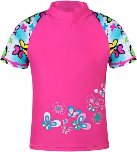 TFJH E Girls Short Sleeve Swimsuit Two Piece Swimwear UPF 50+ UV 3-12 Years in Saudi Arabia