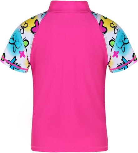 TFJH E Girls Short Sleeve Swimsuit Two Piece Swimwear UPF 50+ UV 3-12 Years in Saudi Arabia