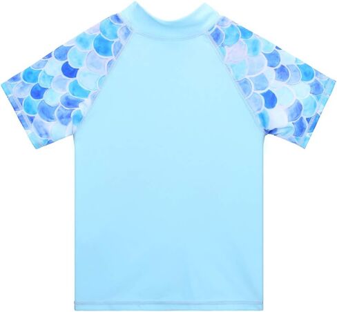 TFJH E Girls Short Sleeve Swimsuit Two Piece Swimwear UPF 50+ UV 3-12 Years in Saudi Arabia