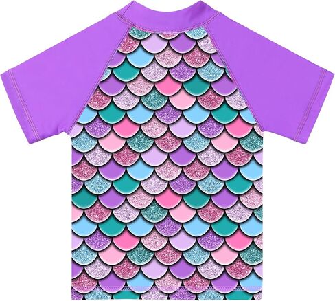 TFJH E Girls Short Sleeve Swimsuit Two Piece Swimwear UPF 50+ UV 3-12 Years in Saudi Arabia