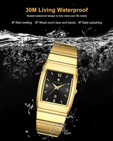 WWOOR Square Watches for Men and Women Stainless Steel Mens Square Watch with Date Men's Watches Casual Watch with Date Square in Saudi Arabia