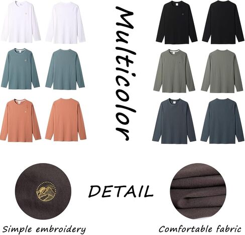Men's Striped Long Sleeved T-Shirt, Casual Round Neck Long Sleeved T-Shirt, Regular-Fit Daily Striped T-Shirt Basic Style in Saudi Arabia
