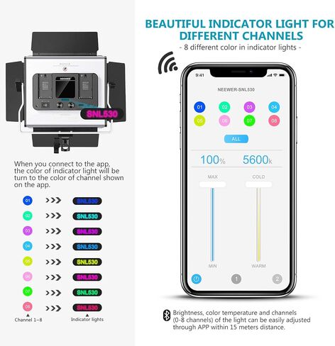 NEEWER 2 Pack Bi Color Dimmable 480 LED Video Light and Stand Kit, 28W 3200K-5600K CRI 96+ LED Panel with U Bracket, 75" Light Stand, Cleaning Cloth, Bag for YouTube Video Recording Studio Photography in Saudi Arabia