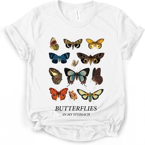 ROKO CLOTHING Butterfly Graphic Tees for Women Printed T Shirt Butterflies with Floral Short Sleeve in Saudi Arabia