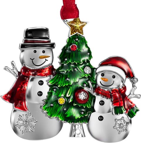 Metal Christmas Tree Ornament with Rhinestone Hanging Design Charm Holiday Decorative Pendant Gift Keepsake (Reindeer 2024) in Saudi Arabia