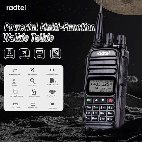 Radtel RT-830 144-148Mhz/420-450Mhz Dual Band Ham Radio, NOAA Weather Channel Long Range Handheld Two Way Radio 128CH Walkie Talkie Air Band Reception 3500mAh Battery in Kuwait