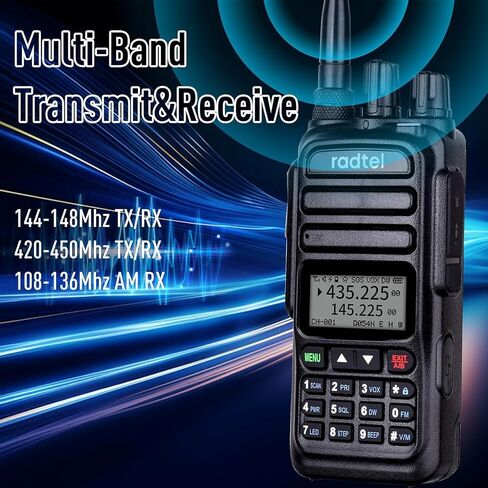 Radtel RT-830 144-148Mhz/420-450Mhz Dual Band Ham Radio, NOAA Weather Channel Long Range Handheld Two Way Radio 128CH Walkie Talkie Air Band Reception 3500mAh Battery in Kuwait