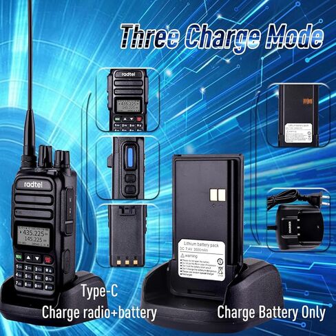 Radtel RT-830 144-148Mhz/420-450Mhz Dual Band Ham Radio, NOAA Weather Channel Long Range Handheld Two Way Radio 128CH Walkie Talkie Air Band Reception 3500mAh Battery in Kuwait