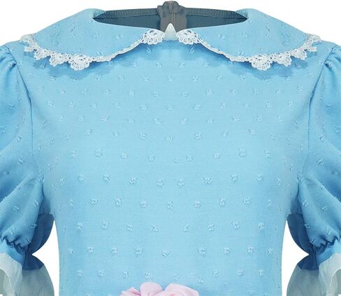 Grady Twins Costume Lolita Dress Blue Puff Sleeves Dress Halloween Creepy Doll Cosplay Outfits for Women Girls in Saudi Arabia