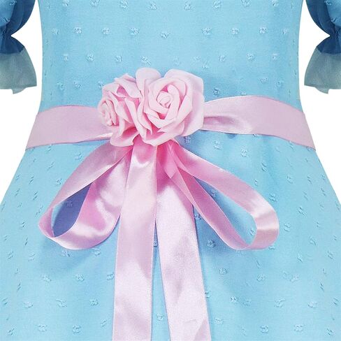 Grady Twins Costume Lolita Dress Blue Puff Sleeves Dress Halloween Creepy Doll Cosplay Outfits for Women Girls in Saudi Arabia