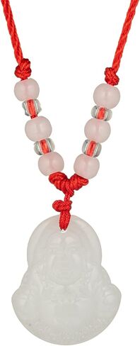 kelistom Buddha Pendant Necklace for Women Men Adjustable Red Rope Chain Necklace Green White Gold Buddha Head Good Luck and Protection in Kuwait