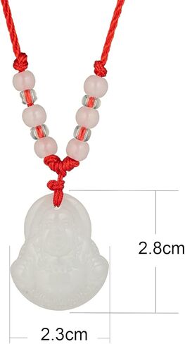 kelistom Buddha Pendant Necklace for Women Men Adjustable Red Rope Chain Necklace Green White Gold Buddha Head Good Luck and Protection in Kuwait