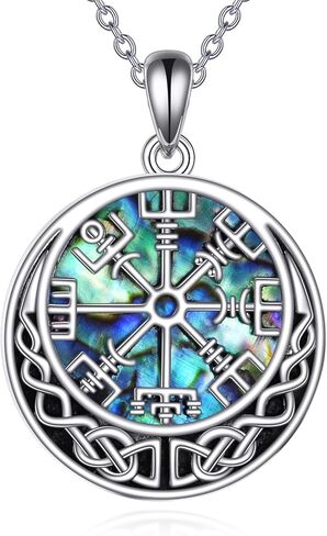 Celtic Knot Necklace for Women Men Sterling Silver Celtic Trinity Moonstone Pendant Necklace Viking Good Luck Jewellery for Girls in Saudi Arabia