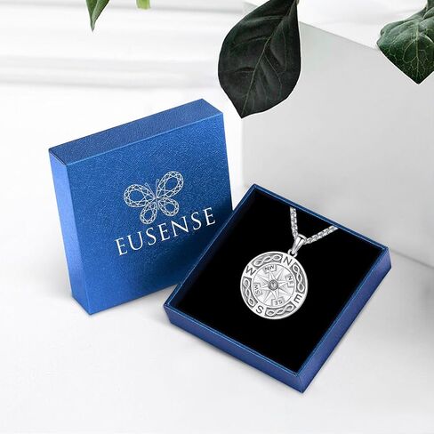 Compass Necklace for Women Men 925 Sterling Silver Pendant Urn Necklaces for Ashes Picture Locket Necklace Anchor Necklace Viking Necklace Crystals CZ Moonstone Abalone Shell Turquoise Compass Jewelry in Kuwait